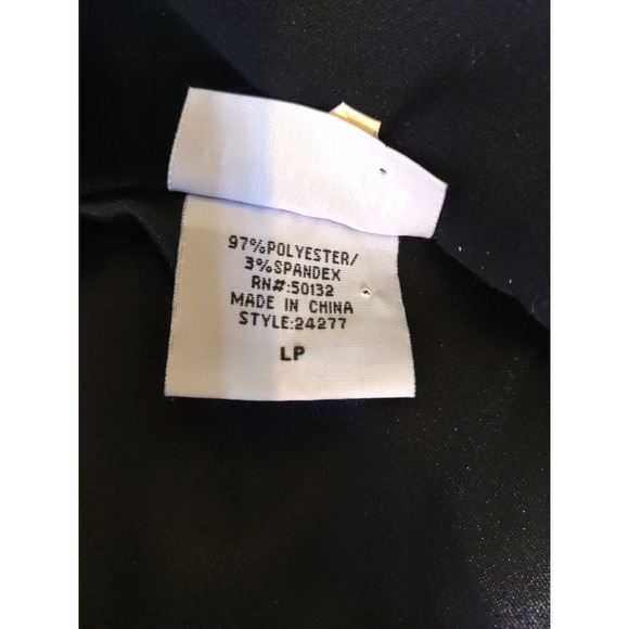 Bon Worth Women's Light Jacket Zip Up Black White Embroidery Size Large Petite - Picture 6 of 7